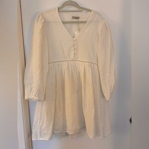 White Eyelet Mini Dress